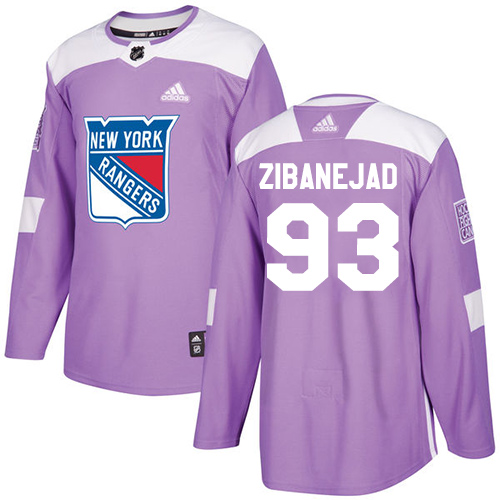 Adidas Rangers #93 Mika Zibanejad Purple Authentic Fights Cancer Stitched NHL Jersey - Click Image to Close